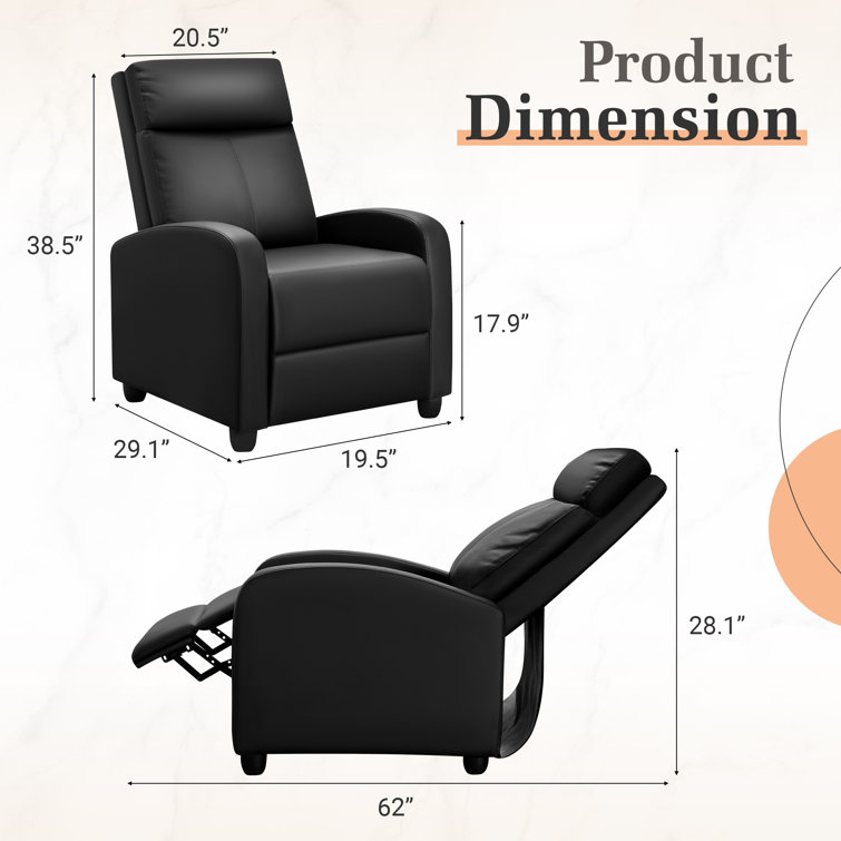 Red Barrel Studio PU Leather Recliner Sofa Home Theater Seat